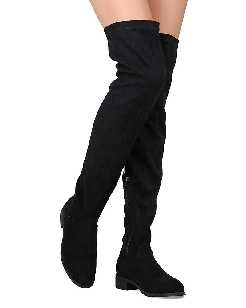 Olympia-20 - Nature Breeze Thigh High Riding Low Heeled Fashion Boots - ShoeFad