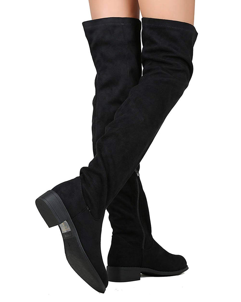 Olympia-20 - Nature Breeze Thigh High Riding Low Heeled Fashion Boots - ShoeFad