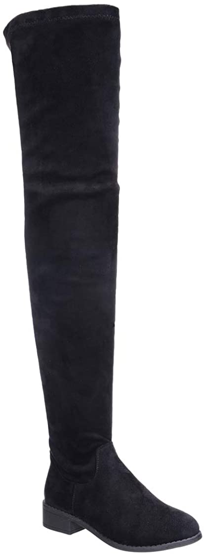 Olympia-20 - Nature Breeze Thigh High Riding Low Heeled Fashion Boots - ShoeFad