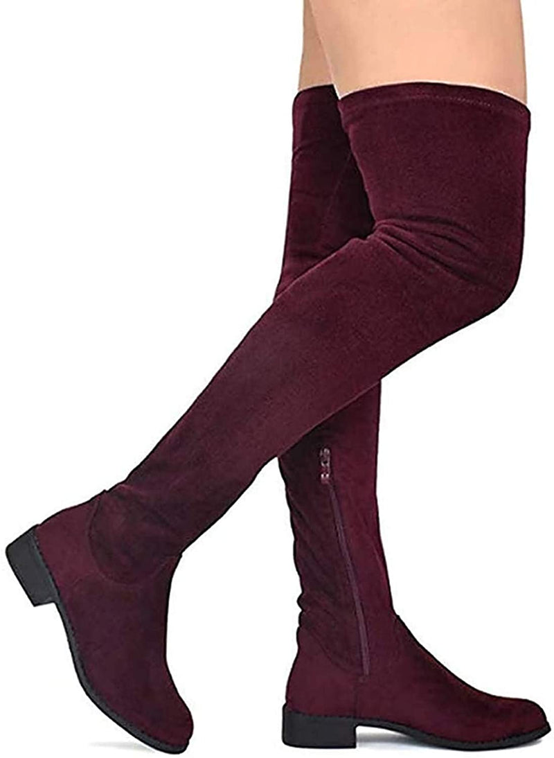 Olympia-20 - Nature Breeze Thigh High Riding Low Heeled Fashion Boots - ShoeFad