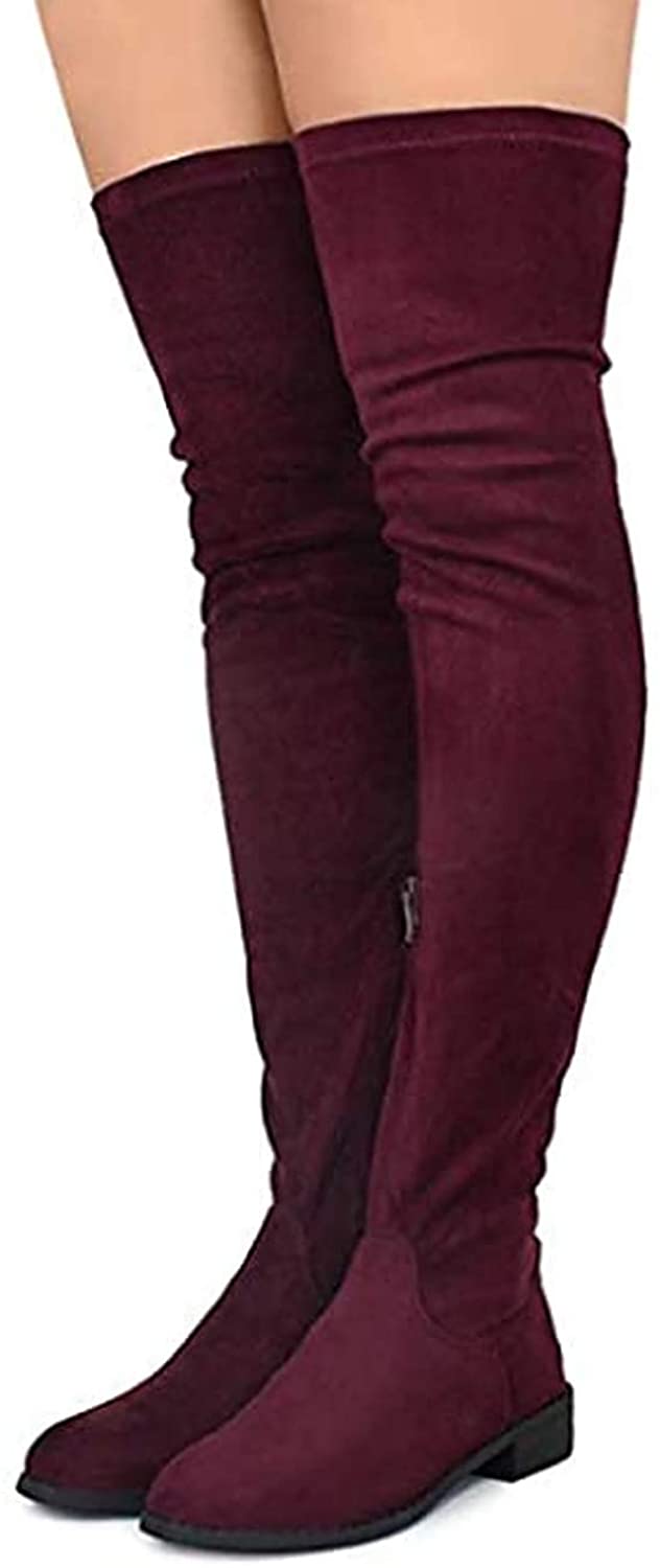 Olympia-20 - Nature Breeze Thigh High Riding Low Heeled Fashion Boots - ShoeFad