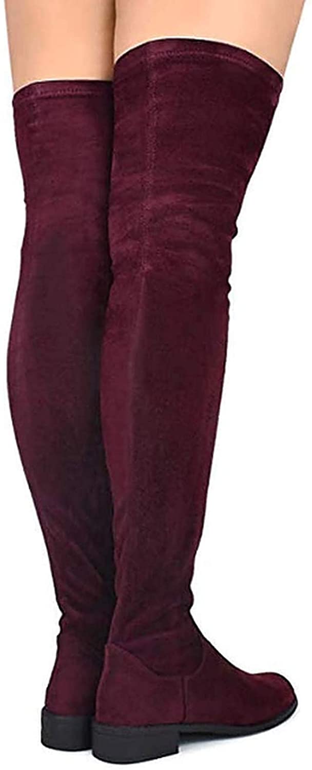 Olympia-20 - Nature Breeze Thigh High Riding Low Heeled Fashion Boots - ShoeFad