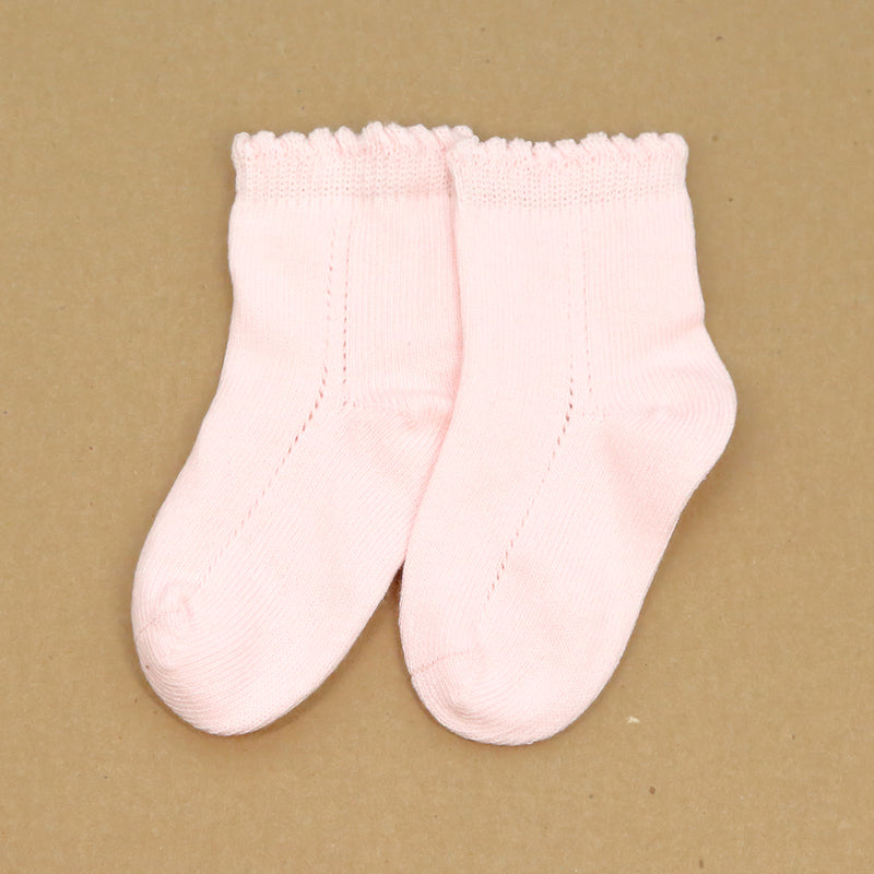 Pink Openwork Ankle Socks - L'Amour Shoes