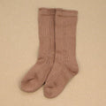 Girls Milk Chocolate Openwork Knee Sock - L'Amour Shoes