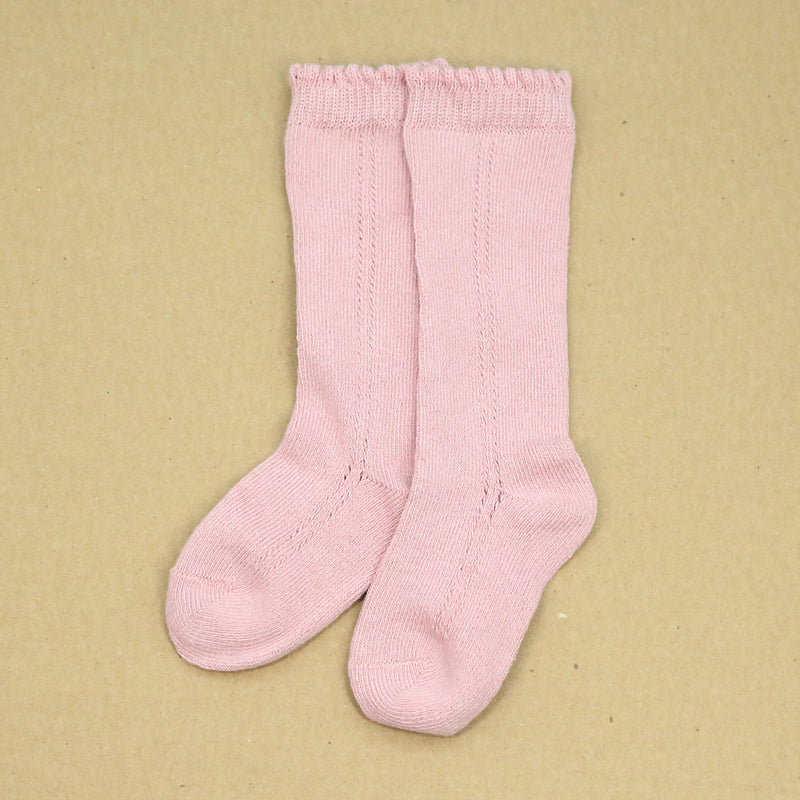 Girls Openwork Raspberry Knee Sock