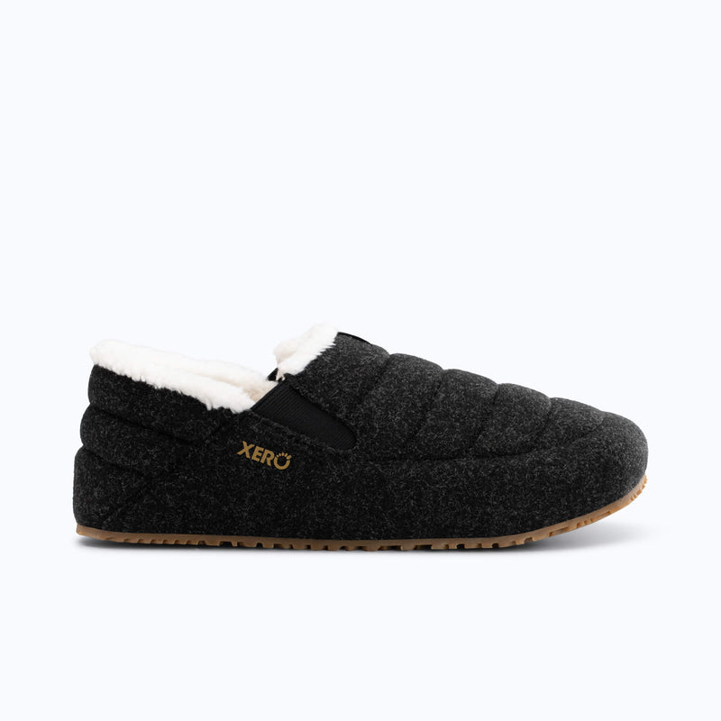 Xero Shoes Pagosa Cozy Men Slipper in Black with Toe Facing Right