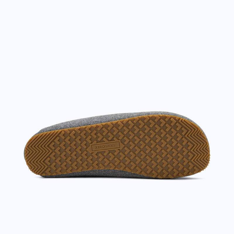 Xero Shoes Pagosa Men Slipper Outsole in Brown with Toe Facing Right