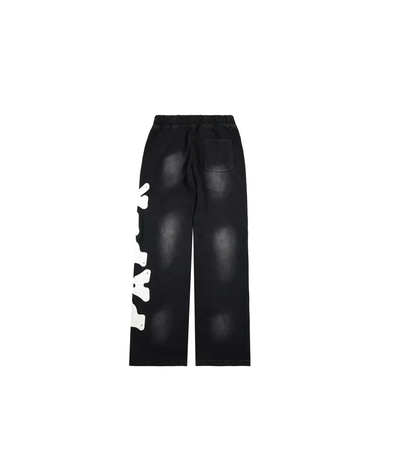 Back View of the Paper Money PAPER SWEATPANTS in Black