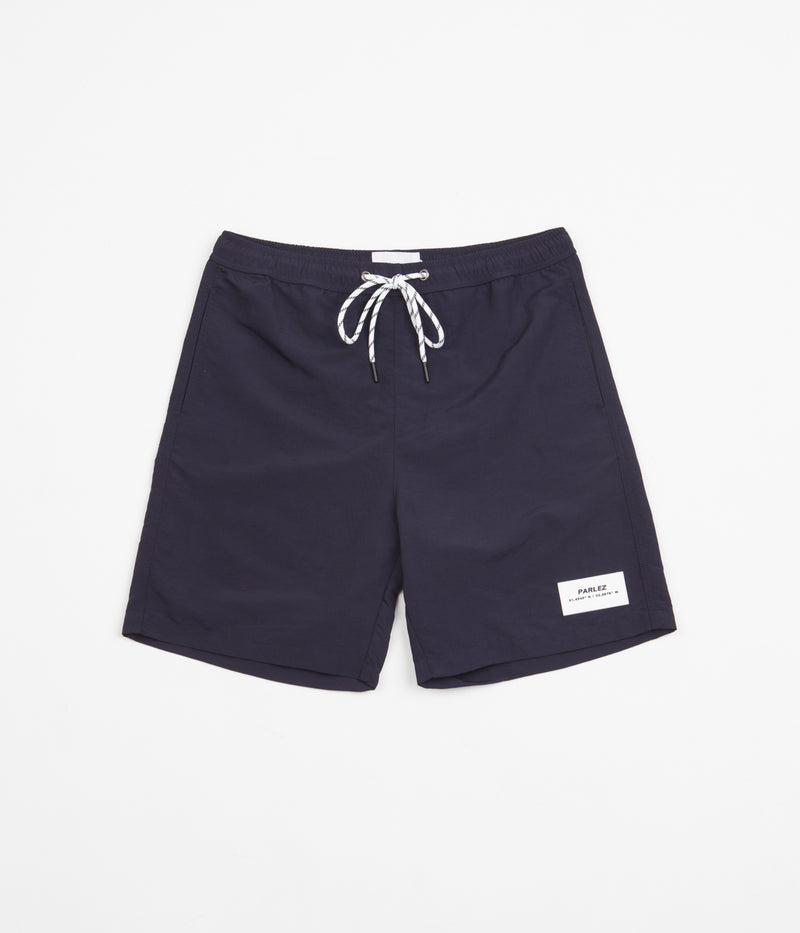 Parlez Rival Swim Shorts in Navy and White