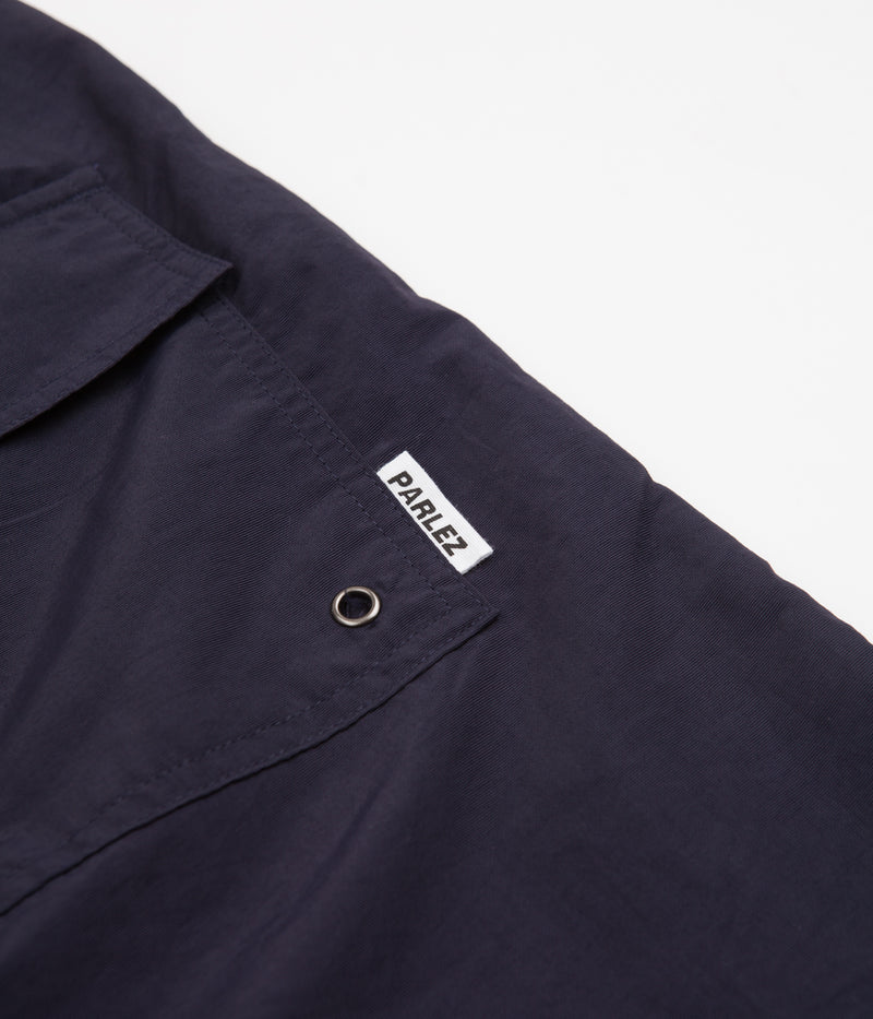 Parlez Rival Swim Shorts in Navy and White