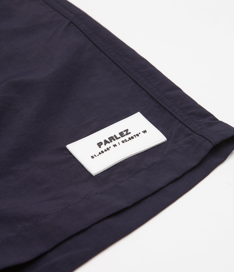 Parlez Rival Swim Shorts in Navy and White