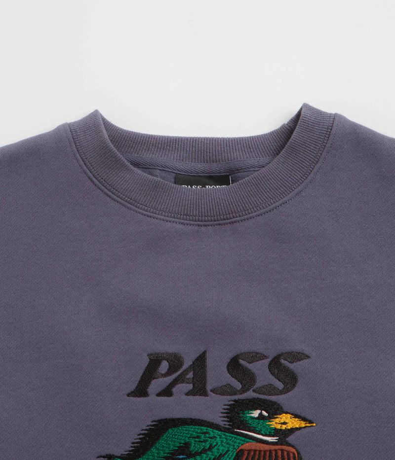 Pass Port Fast Duck Crewneck Sweatshirt in Dusty Blue