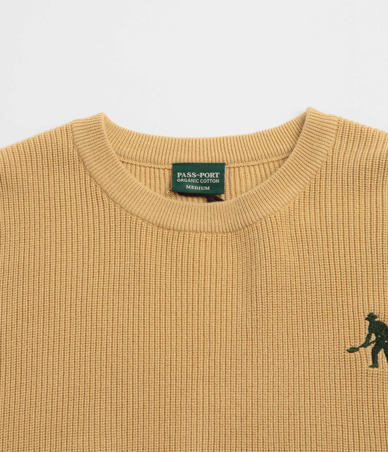 Pass Port Organic Cotton Stripe Knit Sweatshirt in Cream