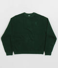 Pass Port Organic Cotton Waffle Knit Sweatshirt in Dark Green