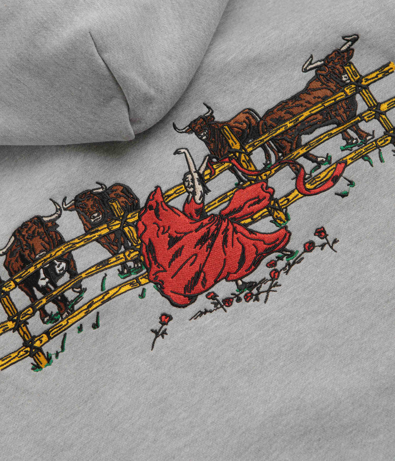 Pass Port Red Flag Hoodie in Ash