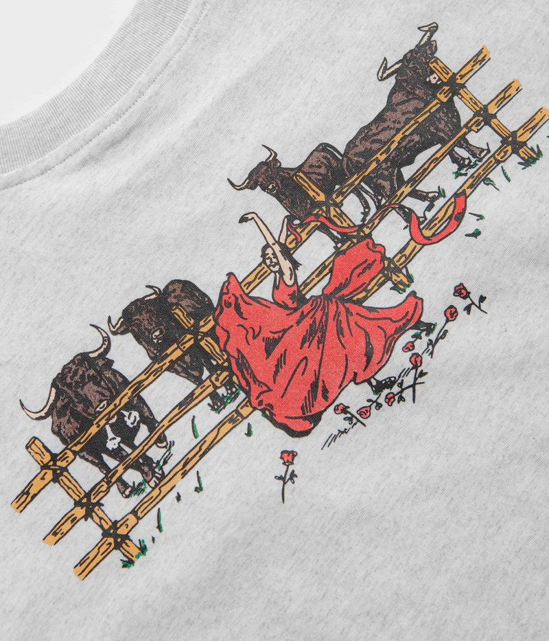 Pass Port Red Flag T-Shirt in Ash