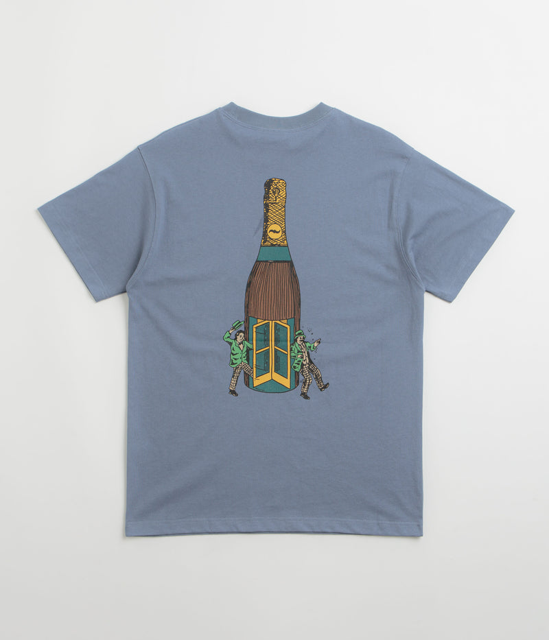 Pass Port Wine Em T-Shirt in Stonewash Blue