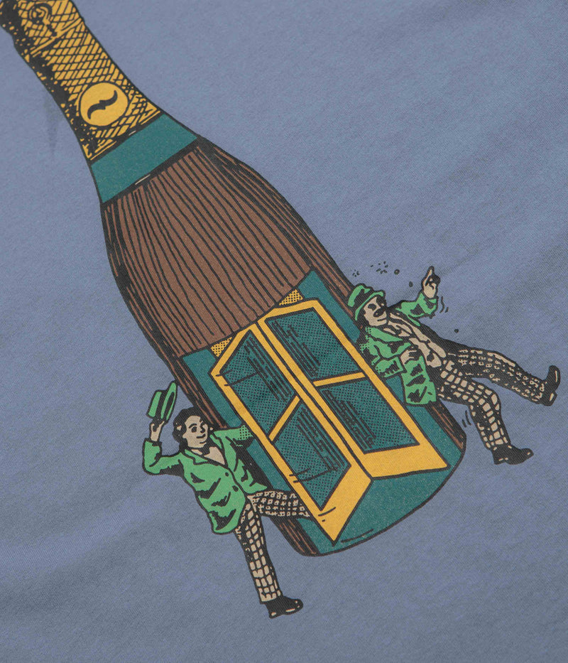 Pass Port Wine Em T-Shirt in Stonewash Blue