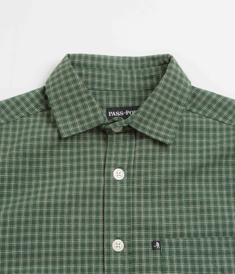 Pass Port Workers Check Short Sleeve Shirt in Green