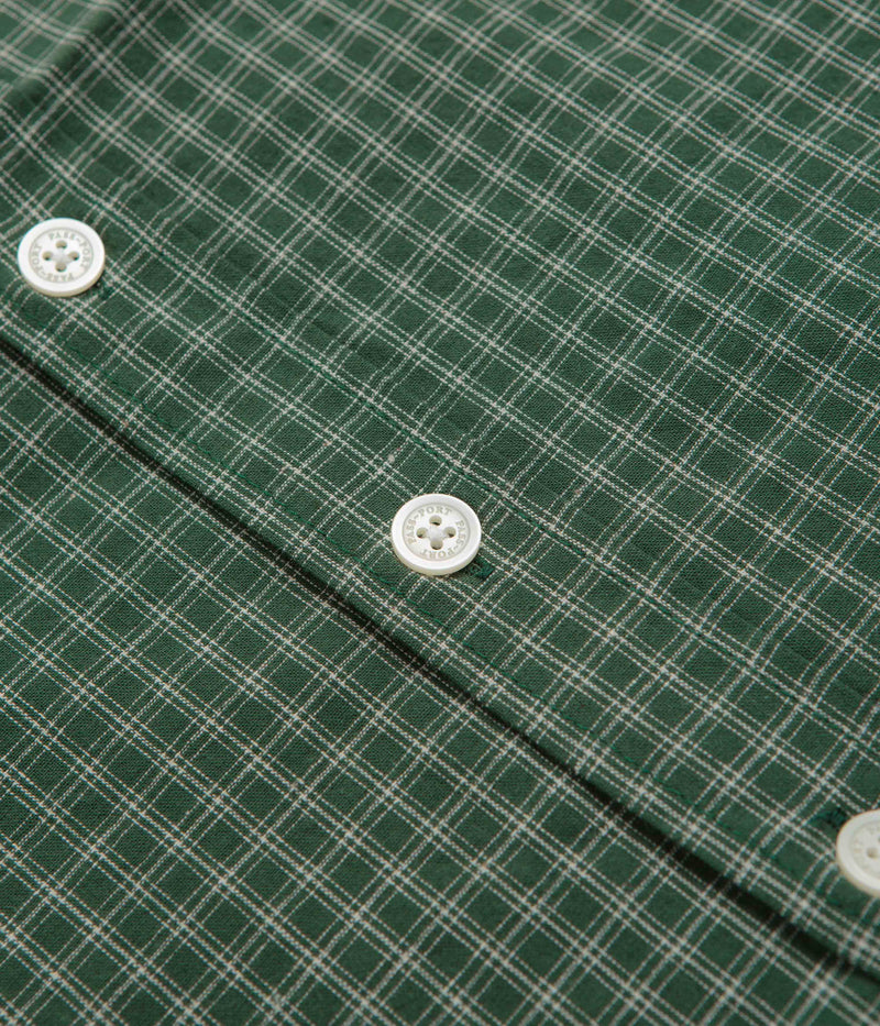 Pass Port Workers Check Short Sleeve Shirt in Green