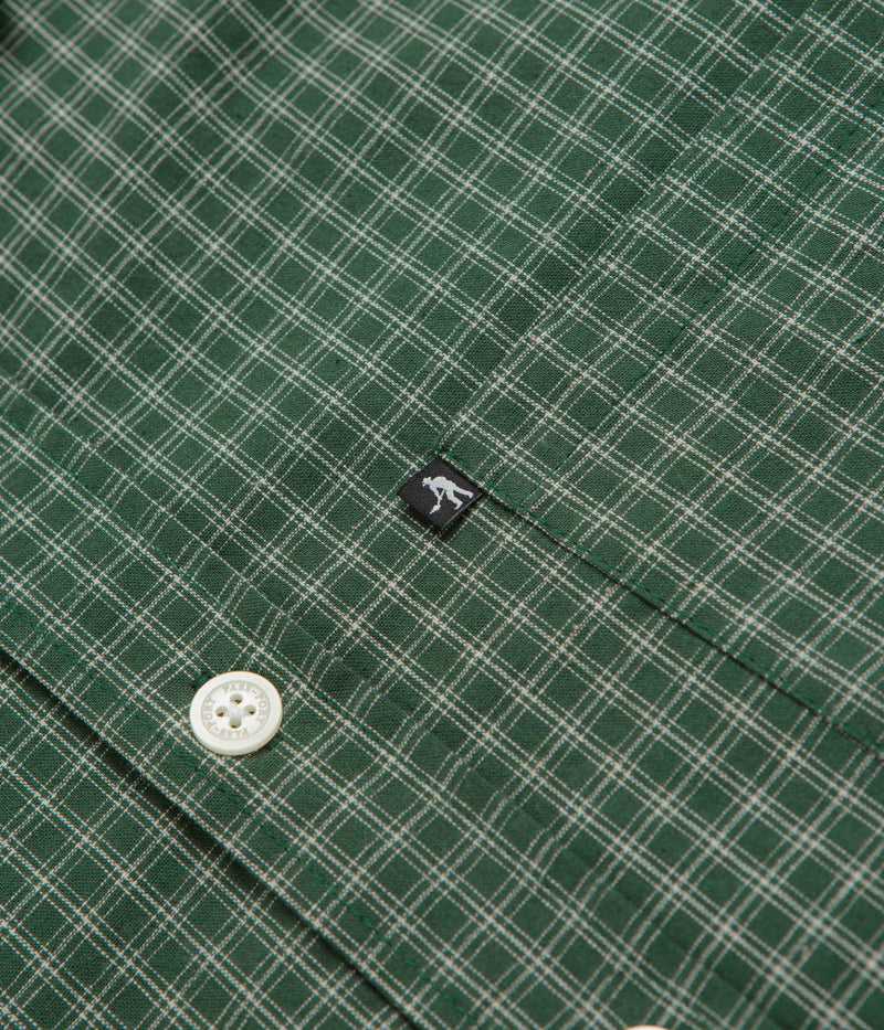 Pass Port Workers Check Short Sleeve Shirt in Green