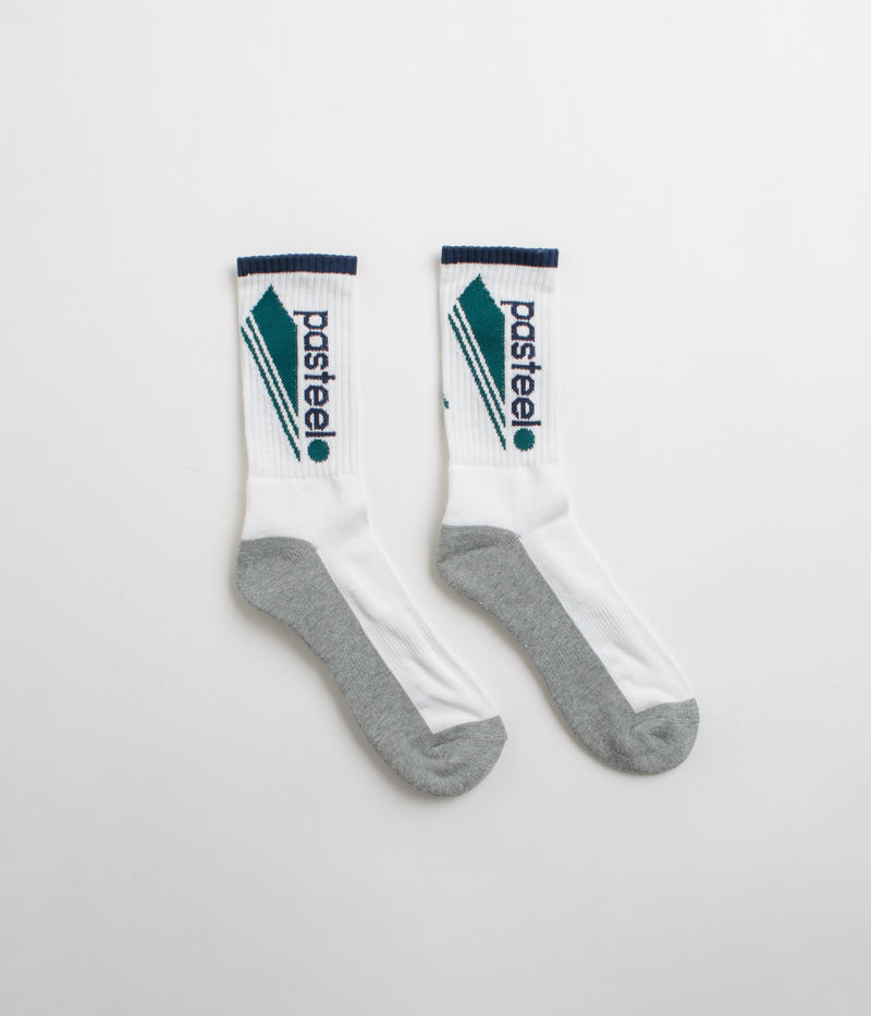 Pasteelo O.G. ATL Socks in White and Green / Grey