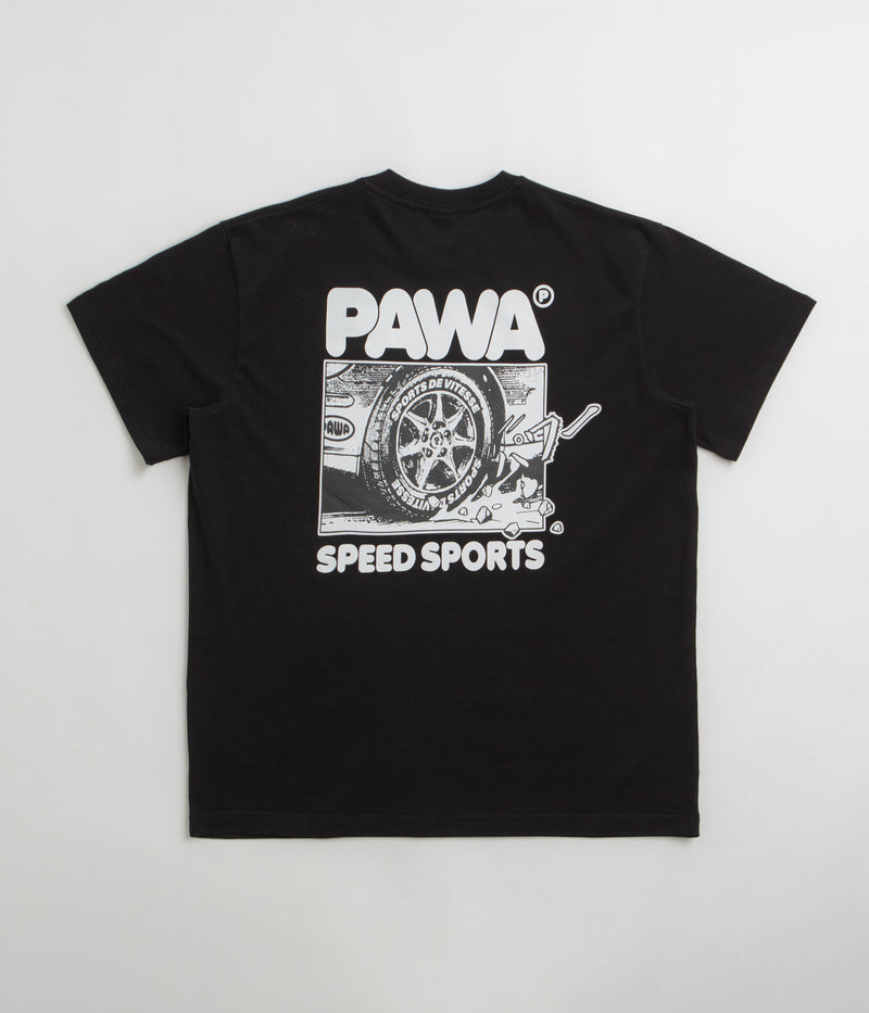 Pawa Speed Sports Burnout T-Shirt in Black
