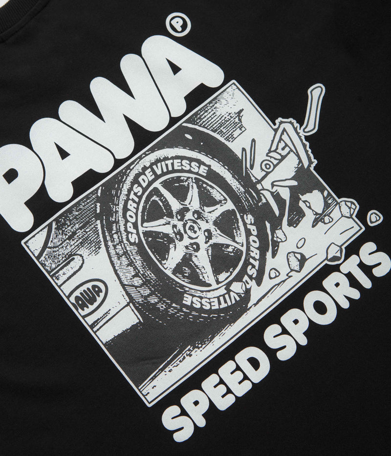Pawa Speed Sports Burnout T-Shirt in Black