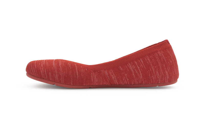 Xero Shoes Phoenix Knit Women Shoe in Red with Toe Facing Left