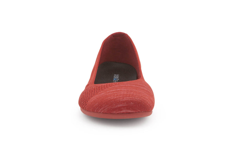 Xero Shoes Phoenix Knit Women Shoe in Red with Toe Facing Front