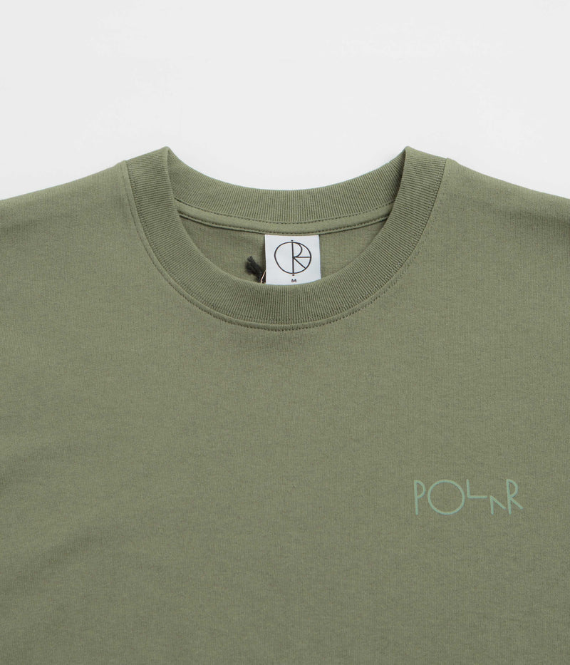 Polar Contrast Stroke Logo T-Shirt in Moss Green