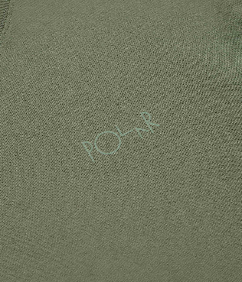 Polar Contrast Stroke Logo T-Shirt in Moss Green