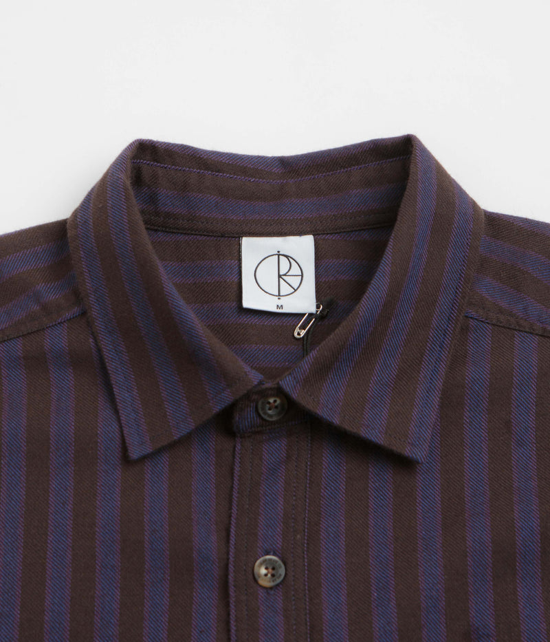 Polar Mitchell Short Sleeve Shirt in Purple and Chocolate