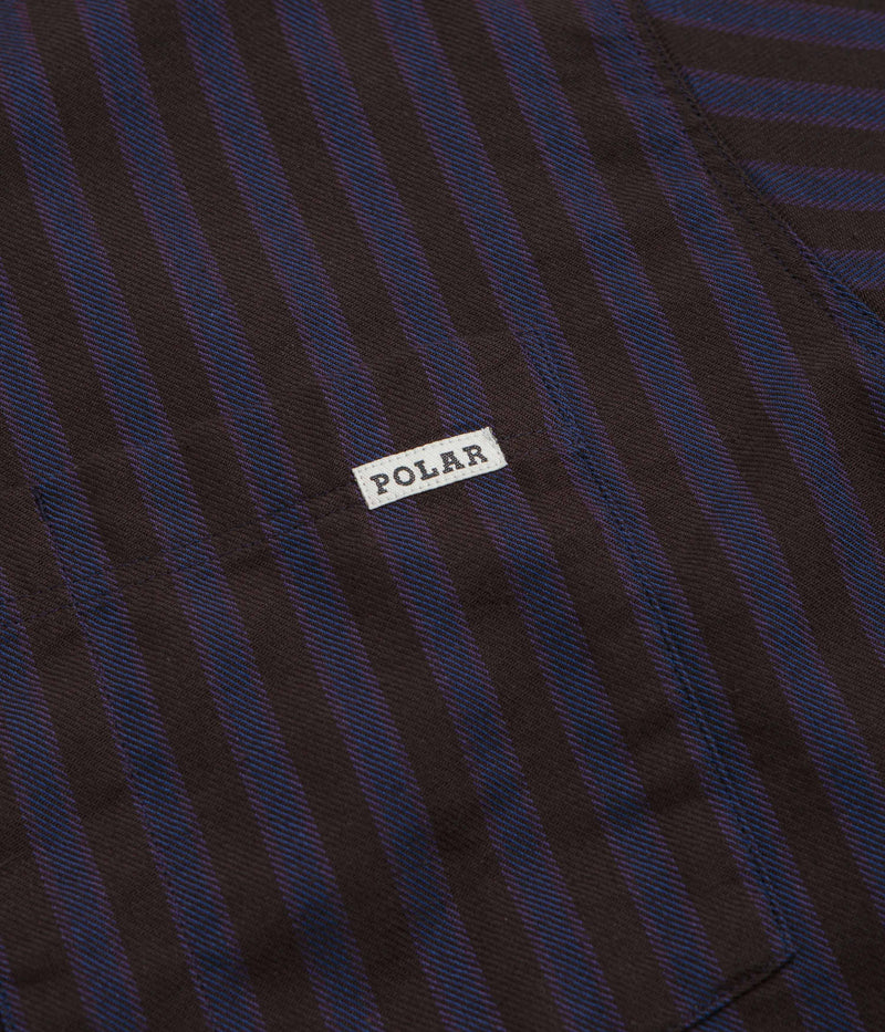 Polar Mitchell Short Sleeve Shirt in Purple and Chocolate