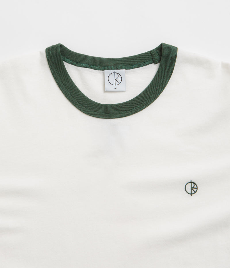 Polar Ringer T-Shirt in Cloud White and Dark Green