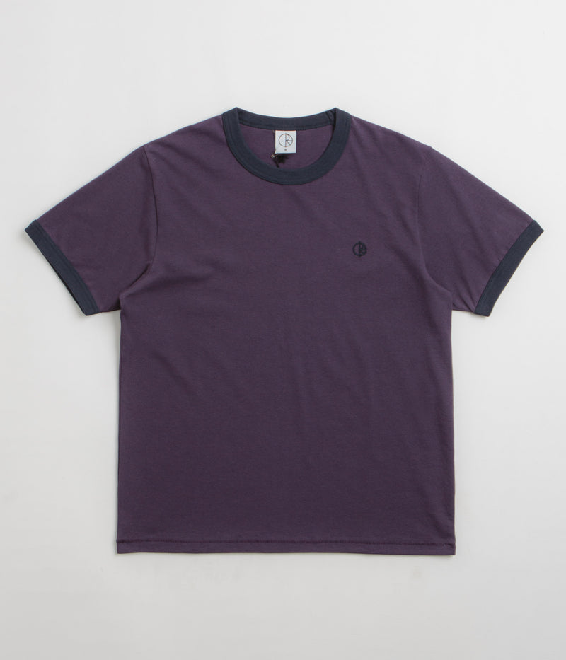 Polar Ringer T-Shirt in Dark Violet and Navy