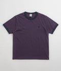 Polar Ringer T-Shirt in Dark Violet and Navy