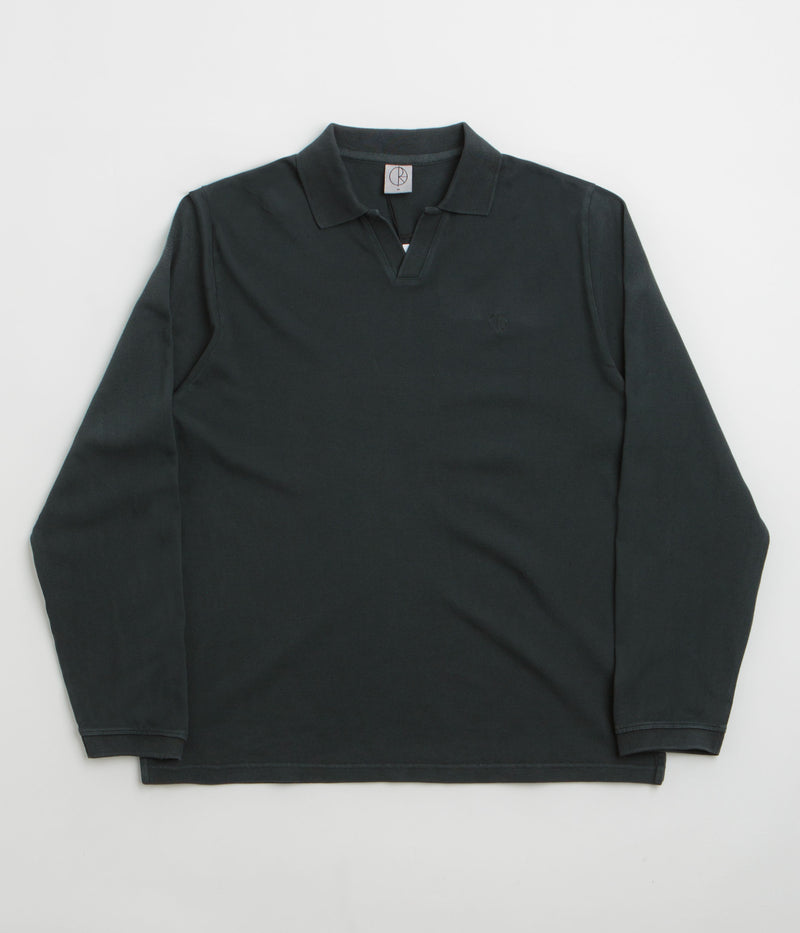 Polar Serge Long Sleeve Polo Shirt in Black