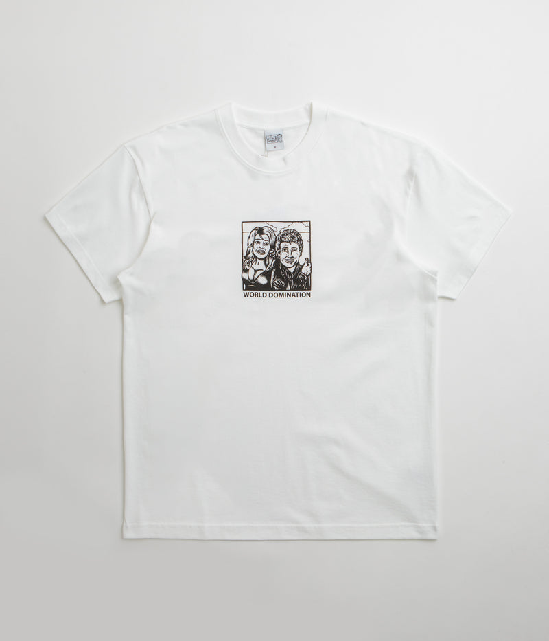Polar World Domination T-Shirt in White and Black / White