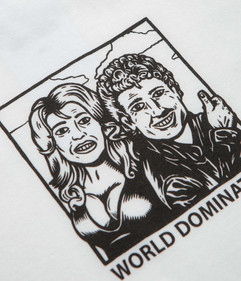 Polar World Domination T-Shirt in White and Black / White