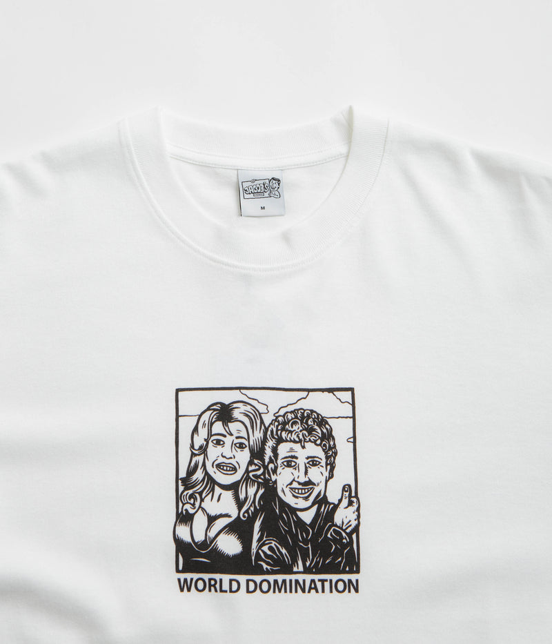 Polar World Domination T-Shirt in White and Black / White