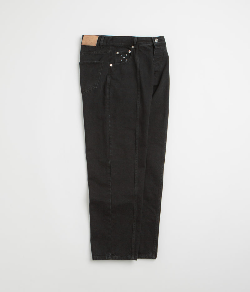 Pop Trading Company DRS Denim Seam Pants in Washed Black Denim