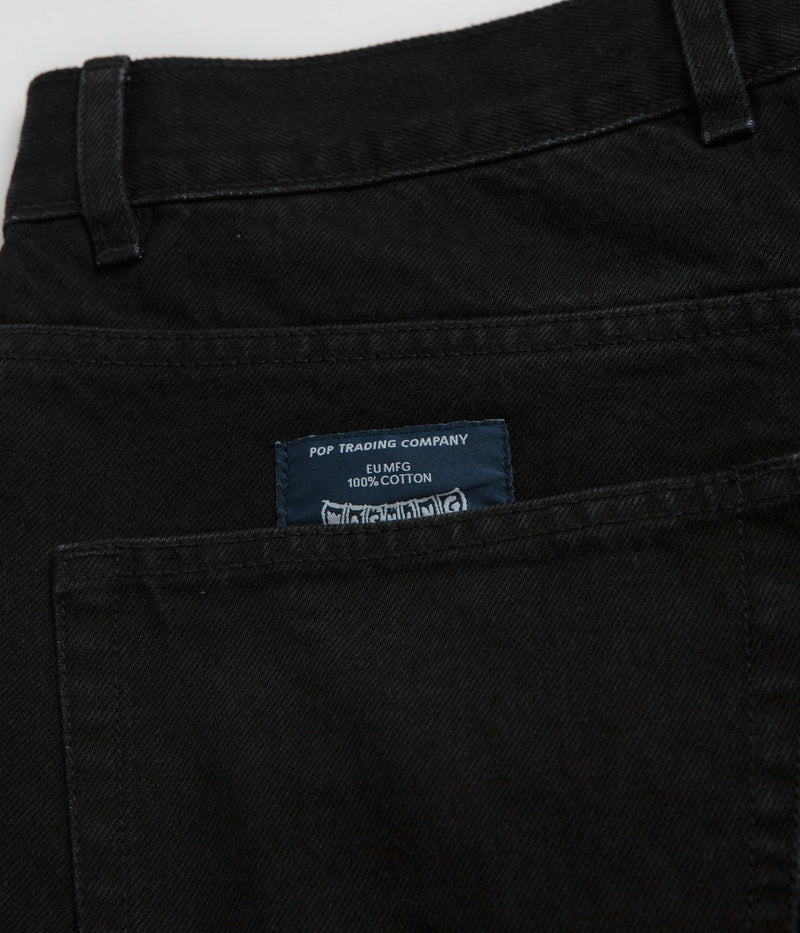 Pop Trading Company DRS Denim Seam Pants in Washed Black Denim