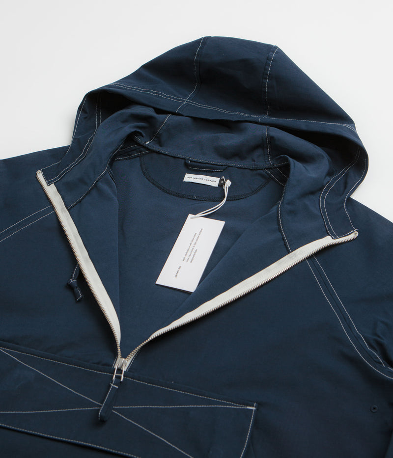 Pop Trading Company DRS Hooded Halfzip Jacket in Navy