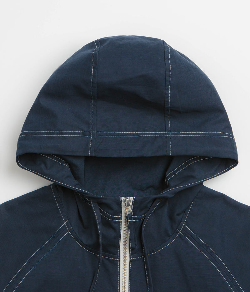 Pop Trading Company DRS Hooded Halfzip Jacket in Navy