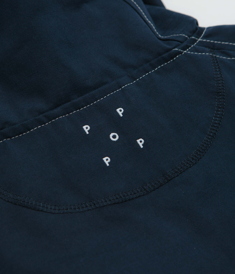 Pop Trading Company DRS Hooded Halfzip Jacket in Navy