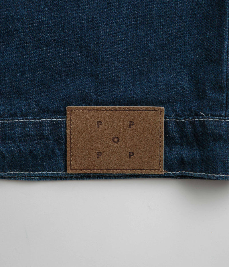 Pop Trading Company Full Button Denim Jacket in Rinsed Denim