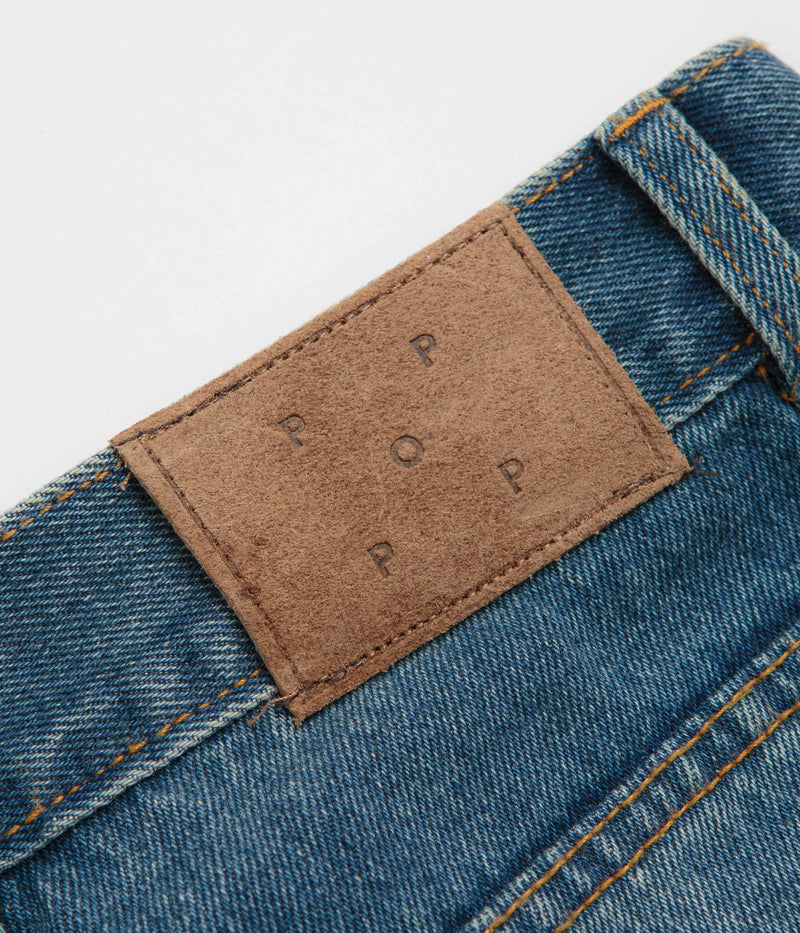 Pop Trading Company Longer DRS Shorts in Washed Denim