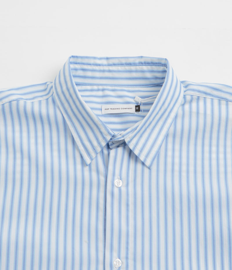 Pop Trading Company Striped Logo Shirt in White