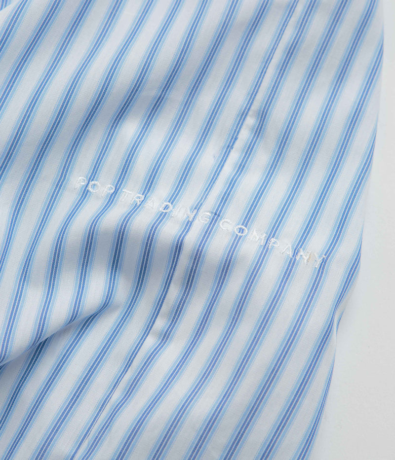 Pop Trading Company Striped Logo Shirt in White